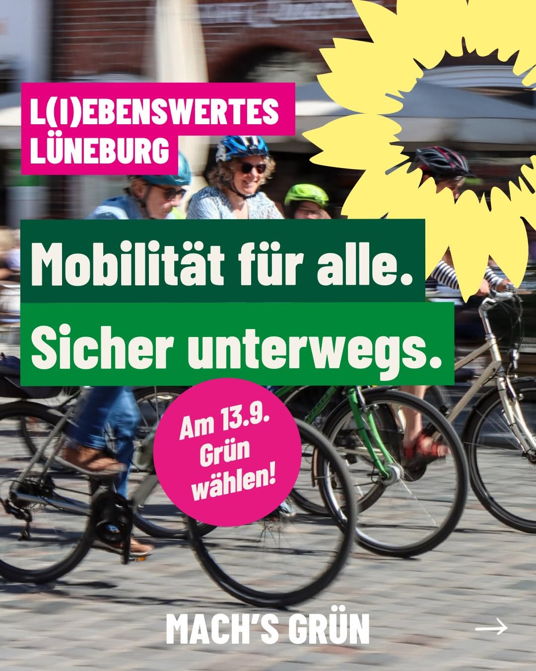 Lüneburg braucht eine Verkehrswende, die alle mitnimmt 🚦🚲🚶‍♀️ Sicherheit auf den Straßen, barrierefreie Gehwege, bess...